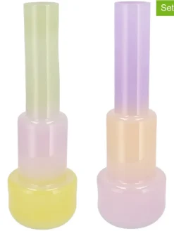 Wazony (2 szt.) "Shape" w kolorze fioletowo-zielonym - wys. 40 x Ø 13 cm