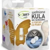 Wełniana kula "White Flowers" w kolorze białym do suszarki