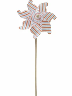 Wiatraki (2 szt.) w kolorze pomarańczowo-błękitno-białym - wys. 75 cm