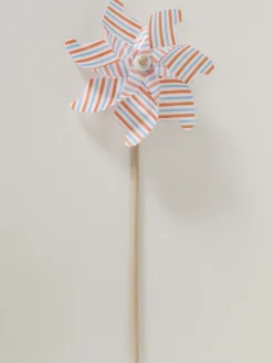 Wiatraki (2 szt.) w kolorze pomarańczowo-błękitno-białym - wys. 75 cm