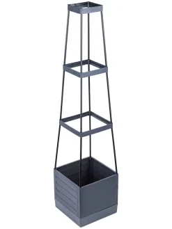 Wieża w kolorze antracytowym do sadzenia roślin - 25 x 115 x 25 cm