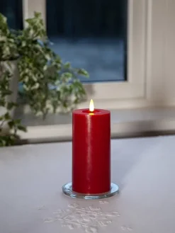 Świeca LED "Flamme Flow" w kolorze czerwonym - wys. 17 cm