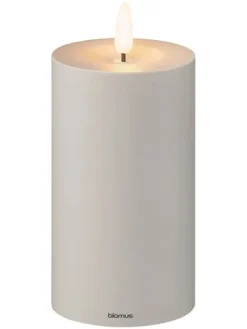 Świeca LED "Noca" w kolorze szarym - wys. 15 cm