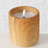 Świeca LED "Yuna" w kolorze jasnobrązowym - wys. 10,5 x Ø 9 cm