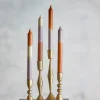 Świece (4 szt.) "Dip Dye" w kolorze jasnobrązowo-fioletowym - 4x 75 g