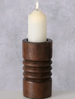 Świecznik "Drella" w kolorze brązowym - wys. 15 cm