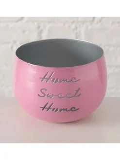 Świecznik "Home" w kolorze ciemnoróżowym - wys. 9 x Ø 13 cm