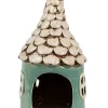 Świecznik "Home” w kolorze turkusowo-białym - wys. 20 x Ø 11 cm
