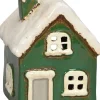 Świecznik "House" w kolorze zielonym - 9,5 x 12 x 9 cm