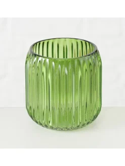 Świeczniki (2 szt.) "Remsa" w kolorze zielonym - wys. 8,5 x Ø 8 cm
