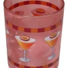 Świecznik "Martini" w kolorze różowym - wys. 12,5 x Ø 10 cm