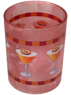 Świecznik "Martini" w kolorze różowym - wys. 12,5 x Ø 10 cm