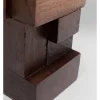Świecznik "Tetris" w kolorze brązowym - 8 x 17 x 8 cm