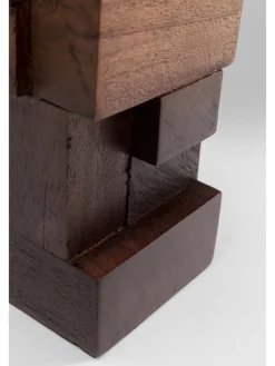 Świecznik "Tetris" w kolorze brązowym - 8 x 17 x 8 cm