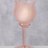 Świecznik "Tully" w kolorze jasnoróżowym - wys. 17 cm