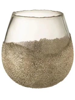 Świecznik w kolorze złotym - wys. 18 x Ø 17 cm