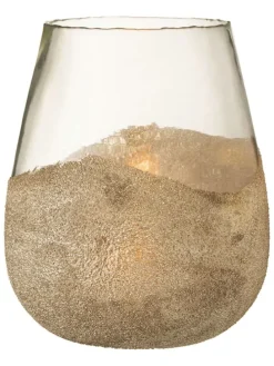 Świecznik w kolorze złotym - wys. 31 x Ø 25 cm