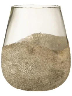 Świecznik w kolorze złotym - wys. 31 x Ø 25 cm