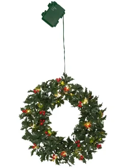 Wieniec LED "Holly" w kolorze zielonym - Ø 30 cm