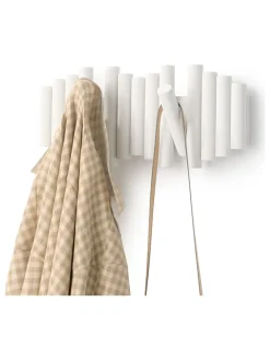 Wieszak ścienny "Picket" w kolorze białym - 38 x 17 x 4 cm