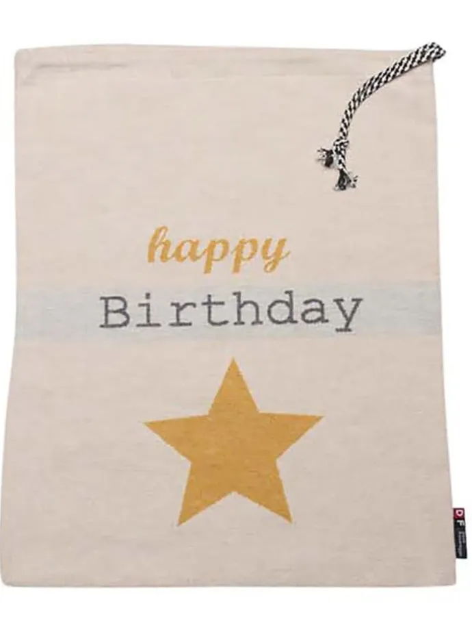 Worek "Happy Birthday" w kolorze beżowym