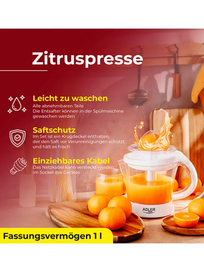 Wyciskarka "AD 4014" w kolorze białym do cytrusów