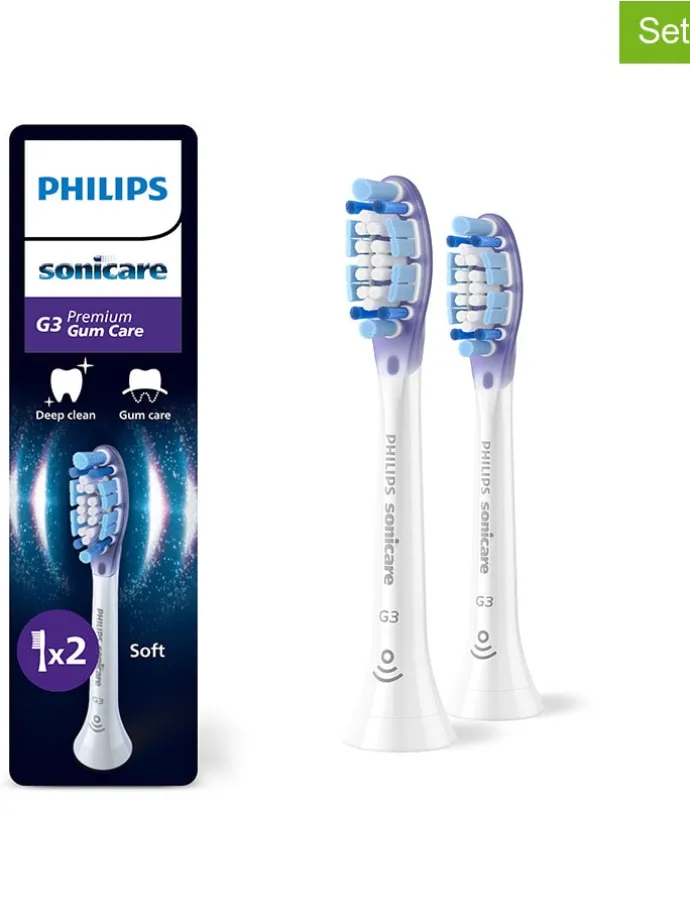 Wymienne końcówki (2 szt.) "Premium Gum Care" w kolorze białym