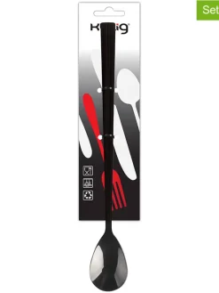 Łyżeczki koktajlowe (3 szt.) w kolorze czarnym - dł. 14,8 cm