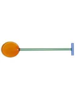 Łyżki (2 szt.) w kolorze żółto-zielono-błękitnym do sałatek - dł. 28 cm