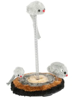 Zabawka w kolorze szaro-jasnobrązowo-czarnym dla kota - wys. 25 x Ø 14 cm