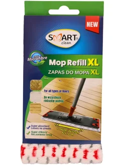 Zapasowa nakładka "Smart" w kolorze biało-czerwono-szarym do mopa - 42 x 14 cm