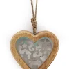 Zawieszka dekoracyjna "Heart" w kolorze jasnobrązowo-białym - wys. 15 cm