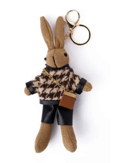 Zawieszka "Rabbit" w kolorze jasnobrązowym do torebki/kluczy - dł. 20 cm