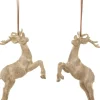 Zawieszki dekoracyjne (2 szt.) "Reindeer" w kolorze beżowym - 18 x 16 x 8 cm