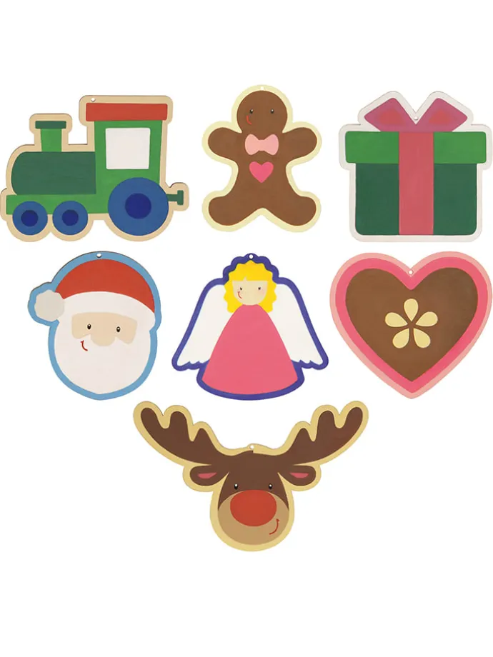 Zawieszki dekoracyjne (12 szt.) "Santa & Co." w kolorze jasnobrązowym