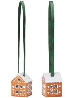 Zawieszki dekoracyjne (2 szt.) w kolorze jasnobrązowym - wys. 5 cm