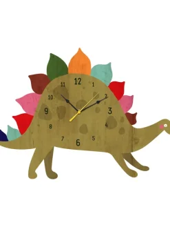 Zegar ścienny "Dino" w kolorze oliwkowym ze wzorem - 40 x 40 cm