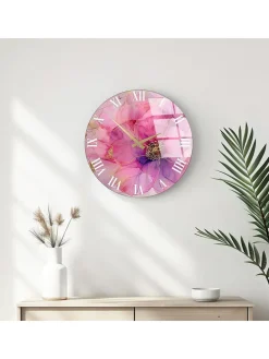 Zegar ścienny w kolorze różowym - Ø 40 cm