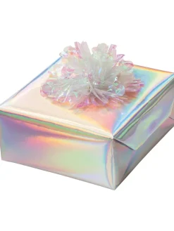 Zestaw arkuszy (12 szt.) "Iridescent" w kolorze srebrnym ze wzorem - 35 x 25 cm
