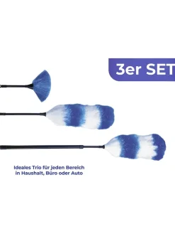 Zmiotki (3 szt.) w kolorze niebieskim do kurzu